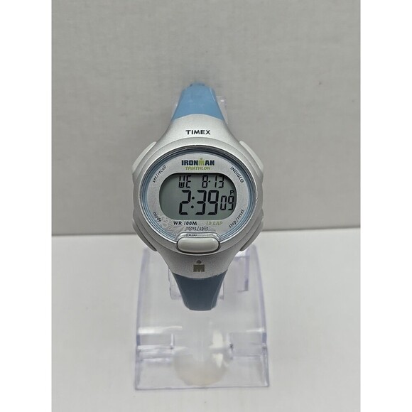Timex Ironman T5K604 10 Lap WR100M Womens Digital Watch Indiglo Blue New Battery - Picture 1 of 10
